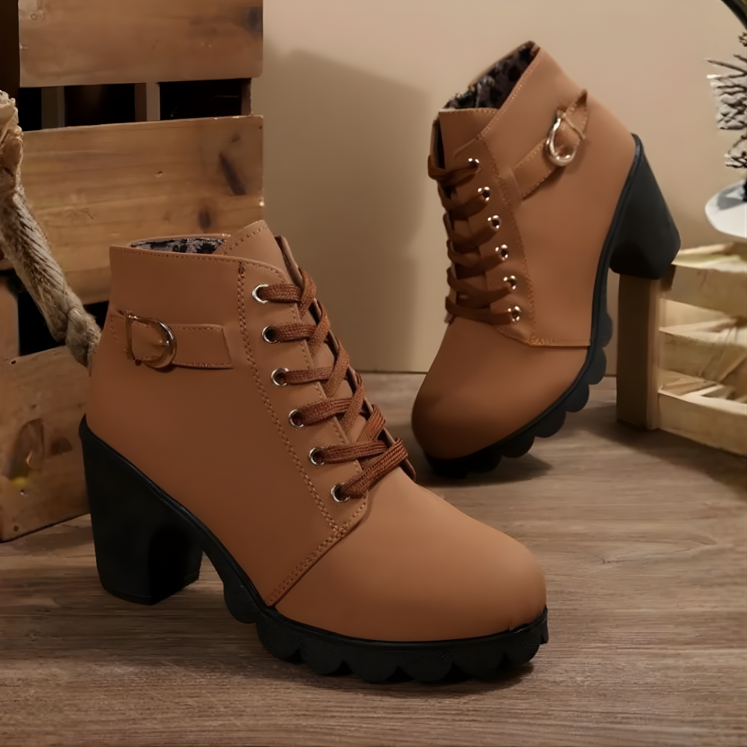 Ember | Lace Up Buckle Ankle Boot