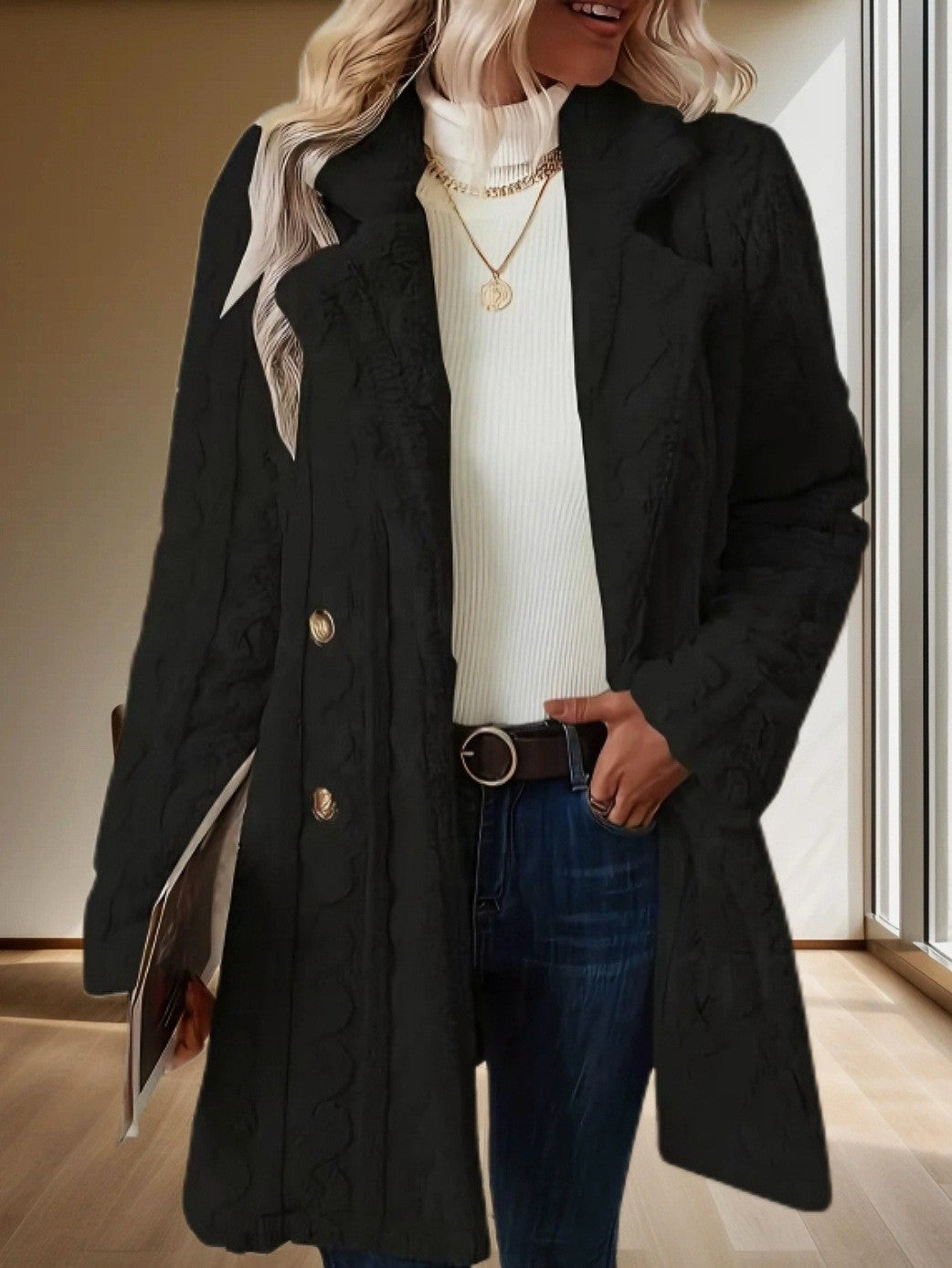 Grace | Luxe Cable-Knit Cardigan Coat