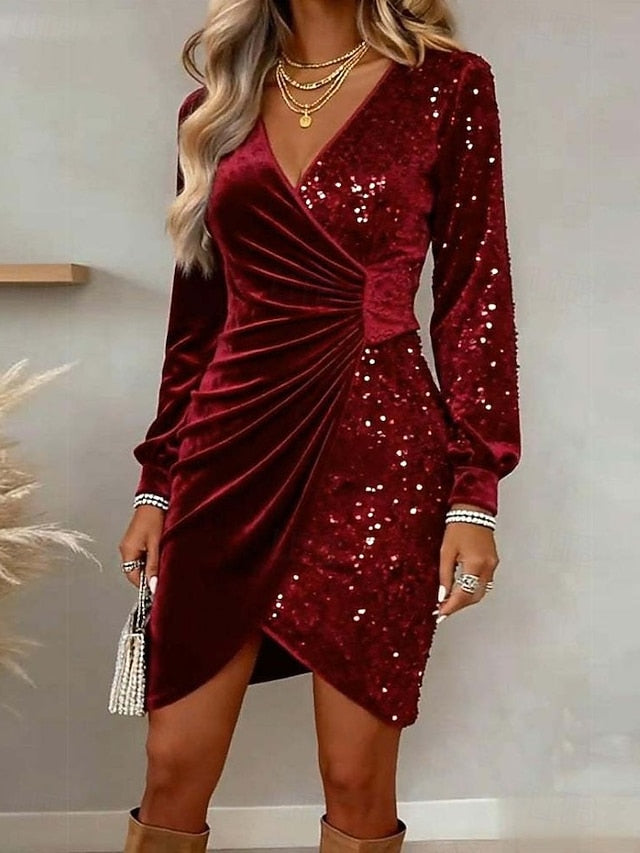 Odessa | Velvet Sequin Dress