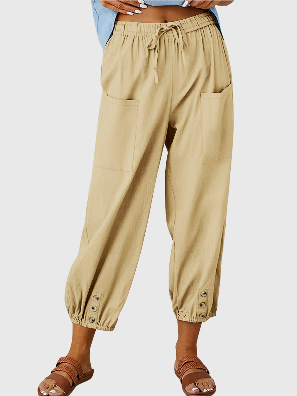Tessa | Relaxed Button-Cuff Pants