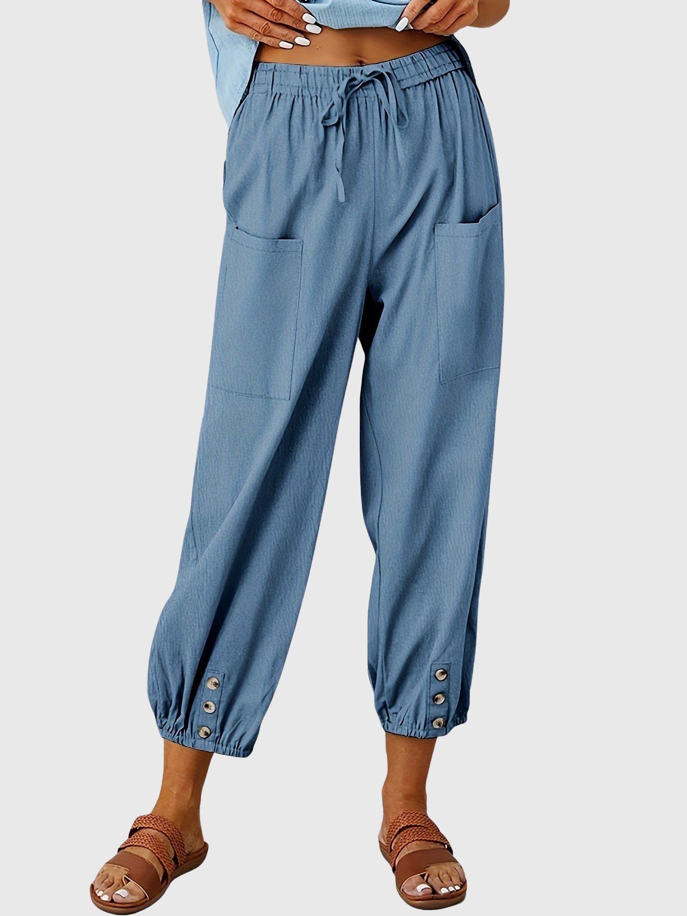 Tessa | Relaxed Button-Cuff Pants