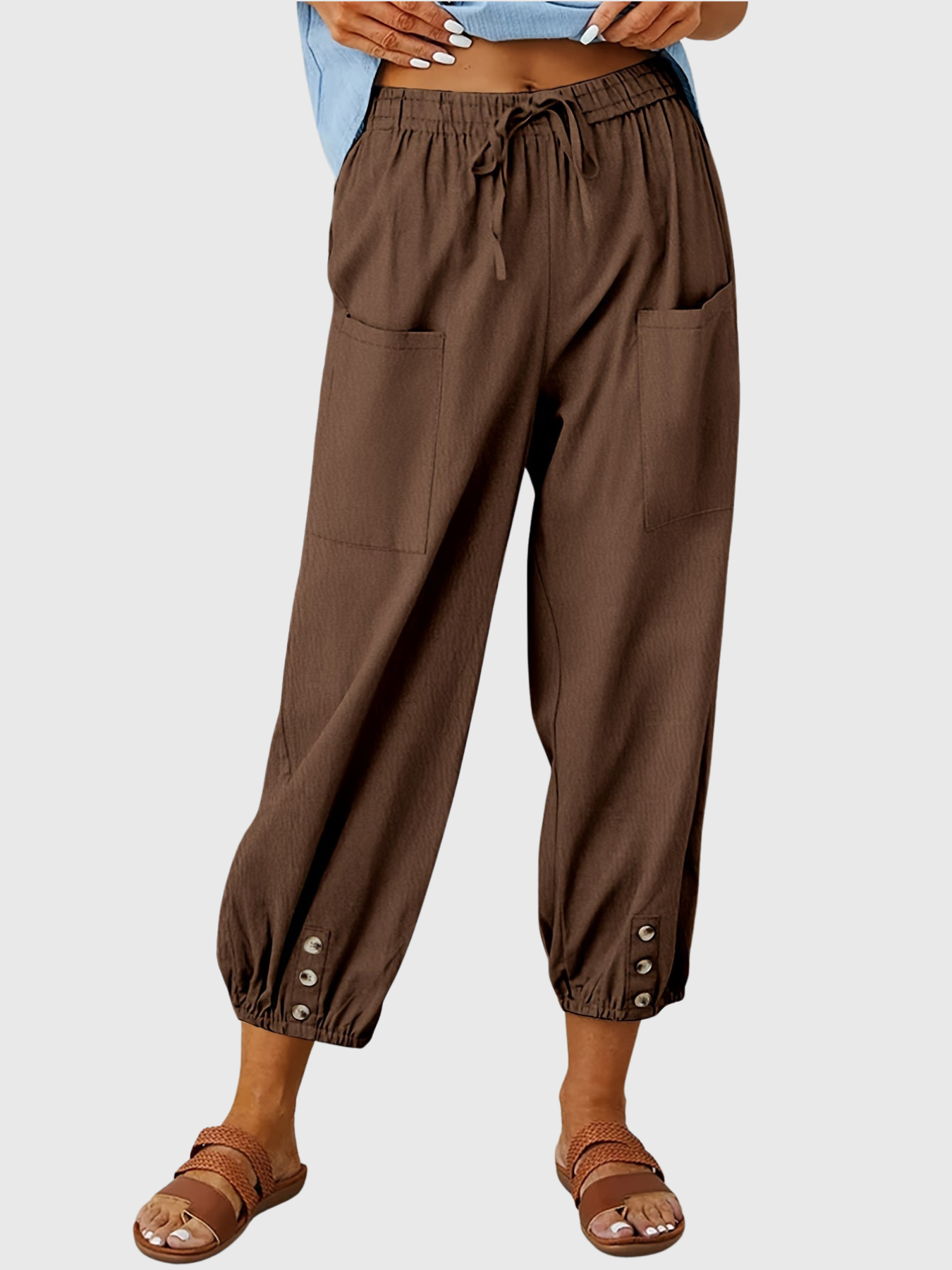 Tessa | Relaxed Button-Cuff Pants