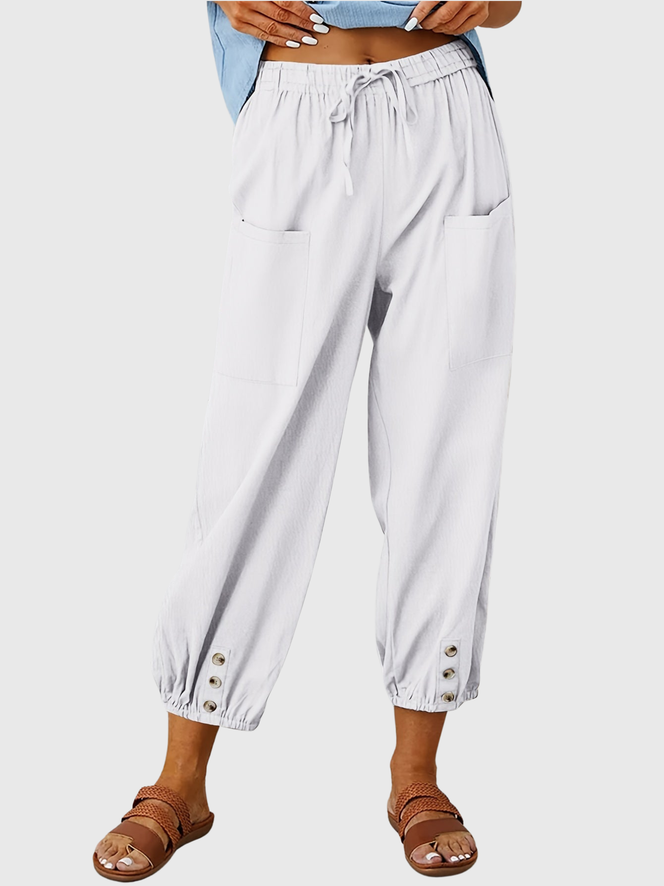 Tessa | Relaxed Button-Cuff Pants