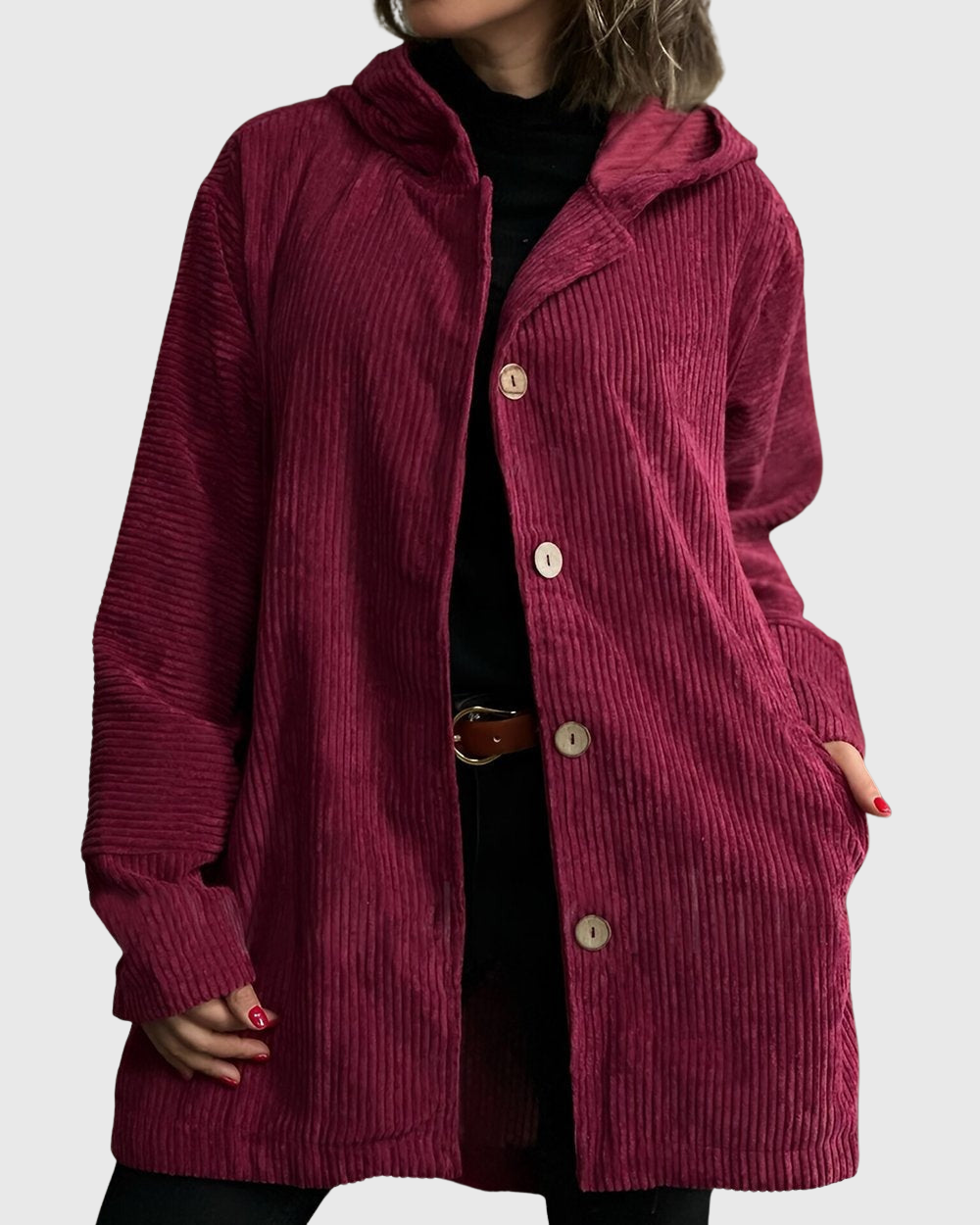 Renee | Corduroy Hooded Jacket