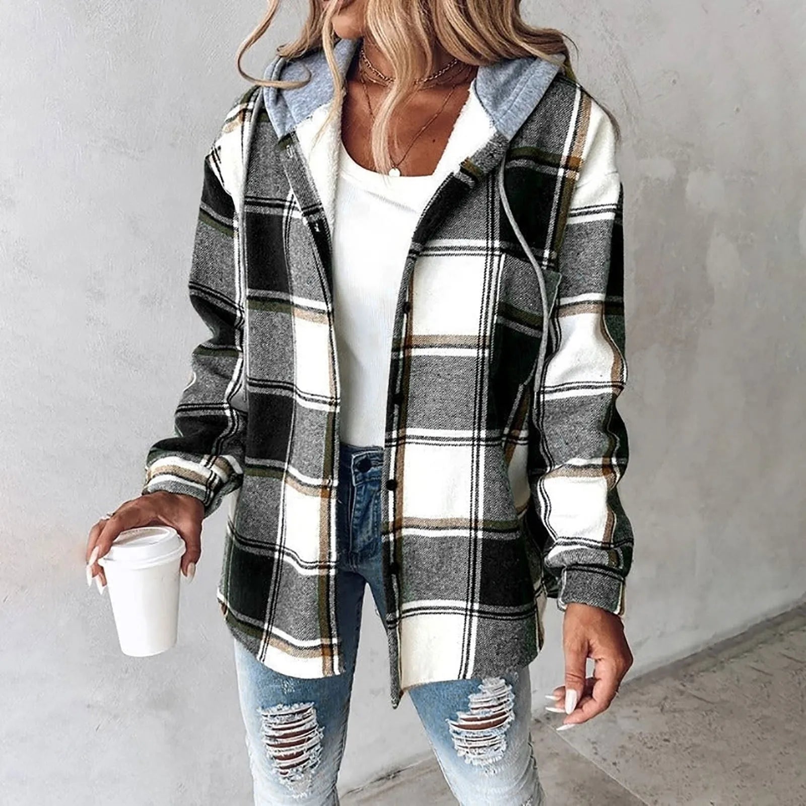 Brigitte | Cozy Plaid Jacket