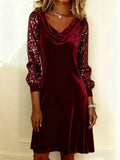 Aubrey | Velvet Sparkle Sleeve Dress