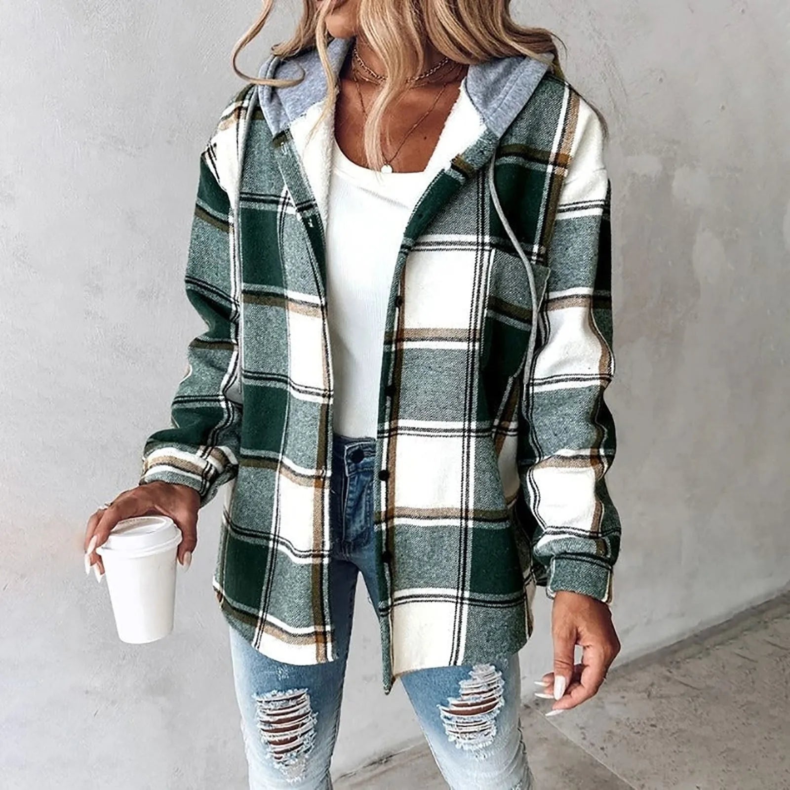 Brigitte | Cozy Plaid Jacket