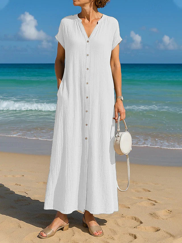 Sybil | Flowy Button Dress