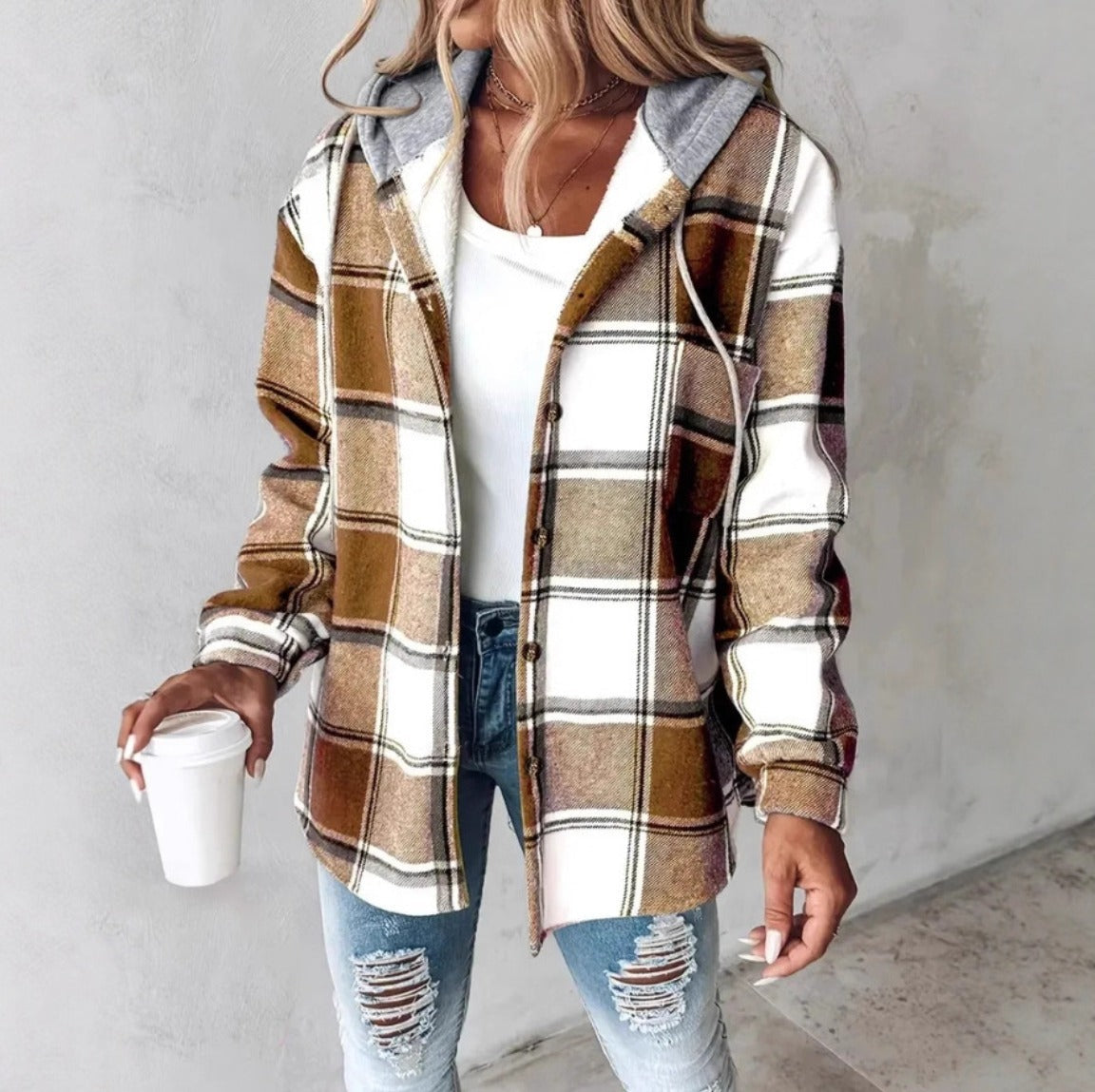 Brigitte | Cozy Plaid Jacket