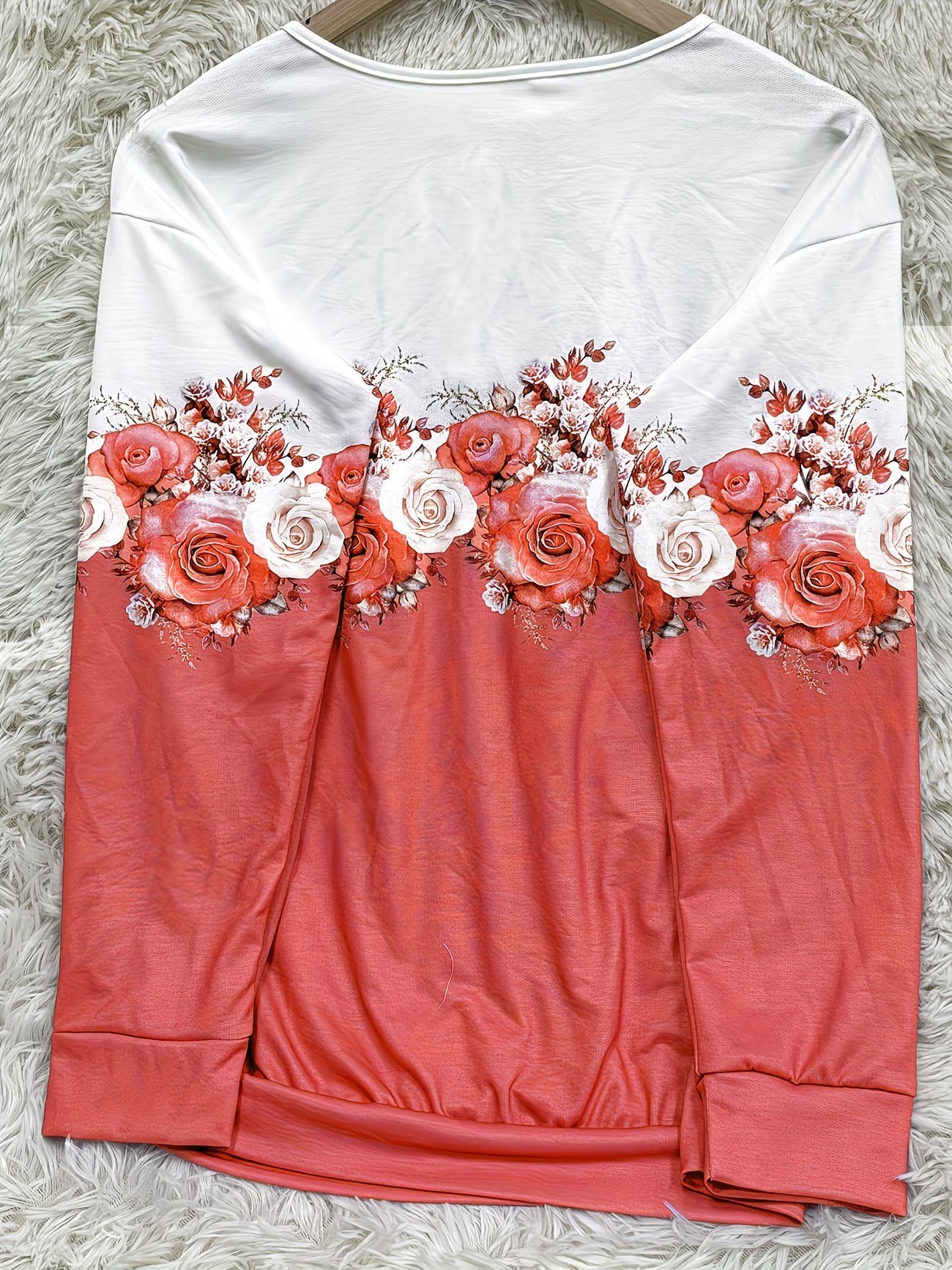 Shlomina - Rose Print Half Zip Sweatshirt