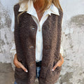 Rhea | Button-down Short Warm Vest
